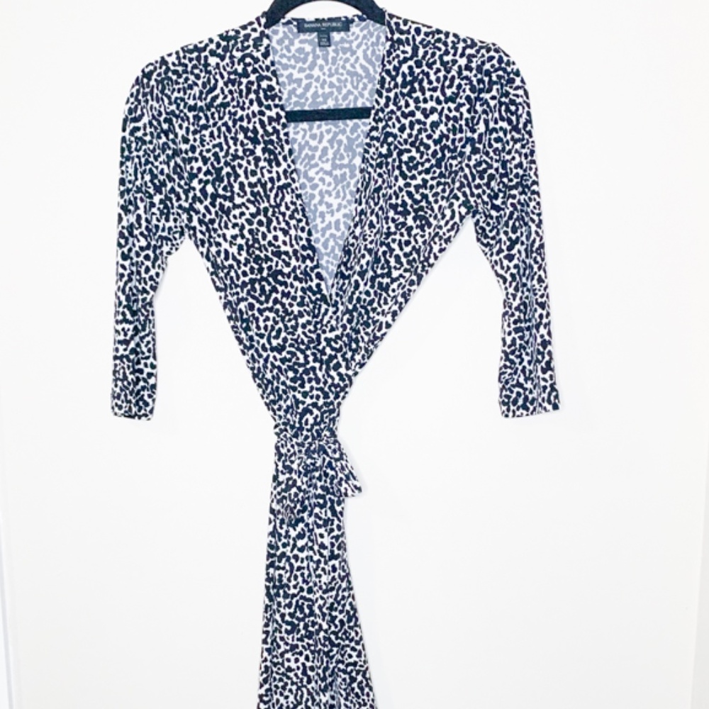 Banana Republic Animal Print Wrap Dress